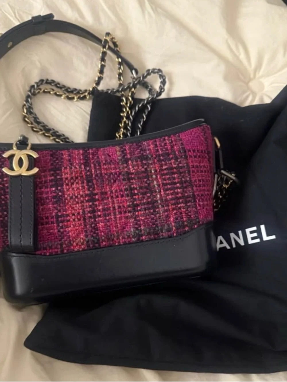 Chanel Pink Tweed HoboBag - Picture 1 of 2